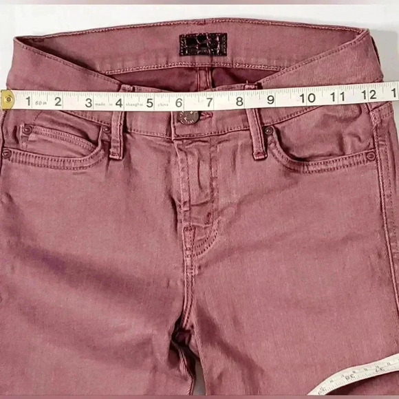 Mother Rascal  Cuff Pop Jeans Stretchy Denim Wild Orchid Sz 24 Mid Rise - Picture 10 of 12